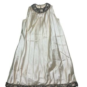 Vintage Jean Lutece mid-century sleeveless beaded shift dress made in Hong Kong